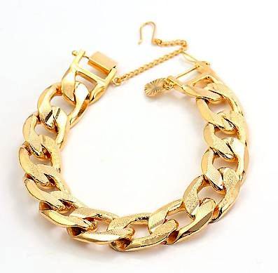 16mm WIDE CUBAN LINK BRACELET 18KRGP-20.5cm